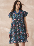 InWeave Black Swan Leaf Short Dress | Grocsy