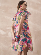 InWeave Leaf Multi Short Dress | Grocsy