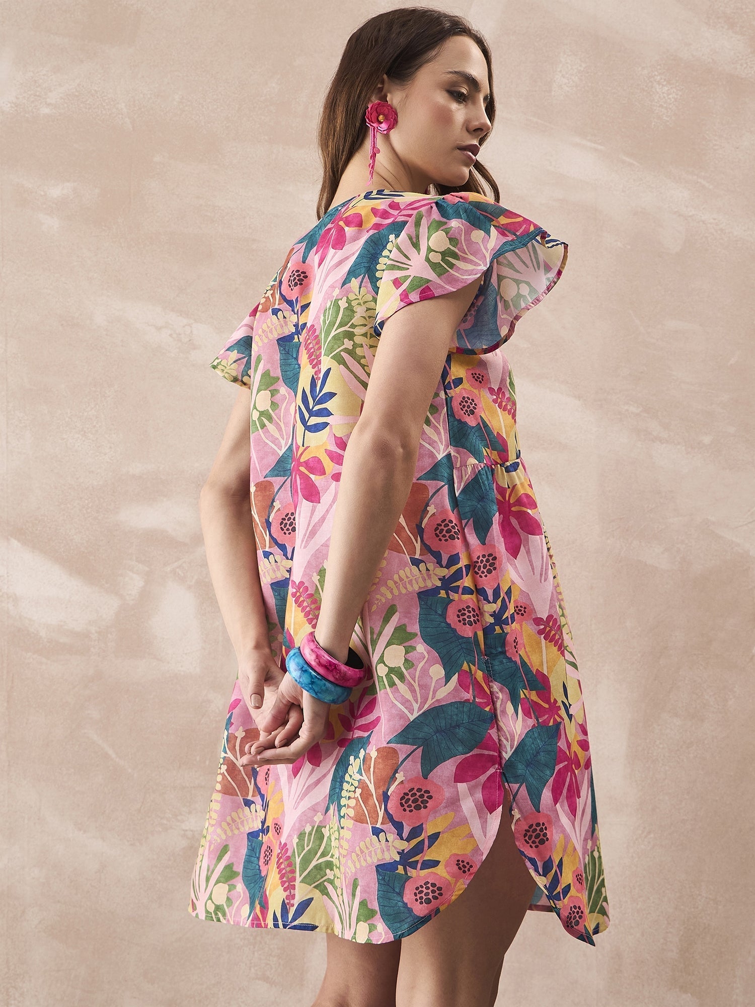 InWeave Leaf Multi Short Dress | Grocsy