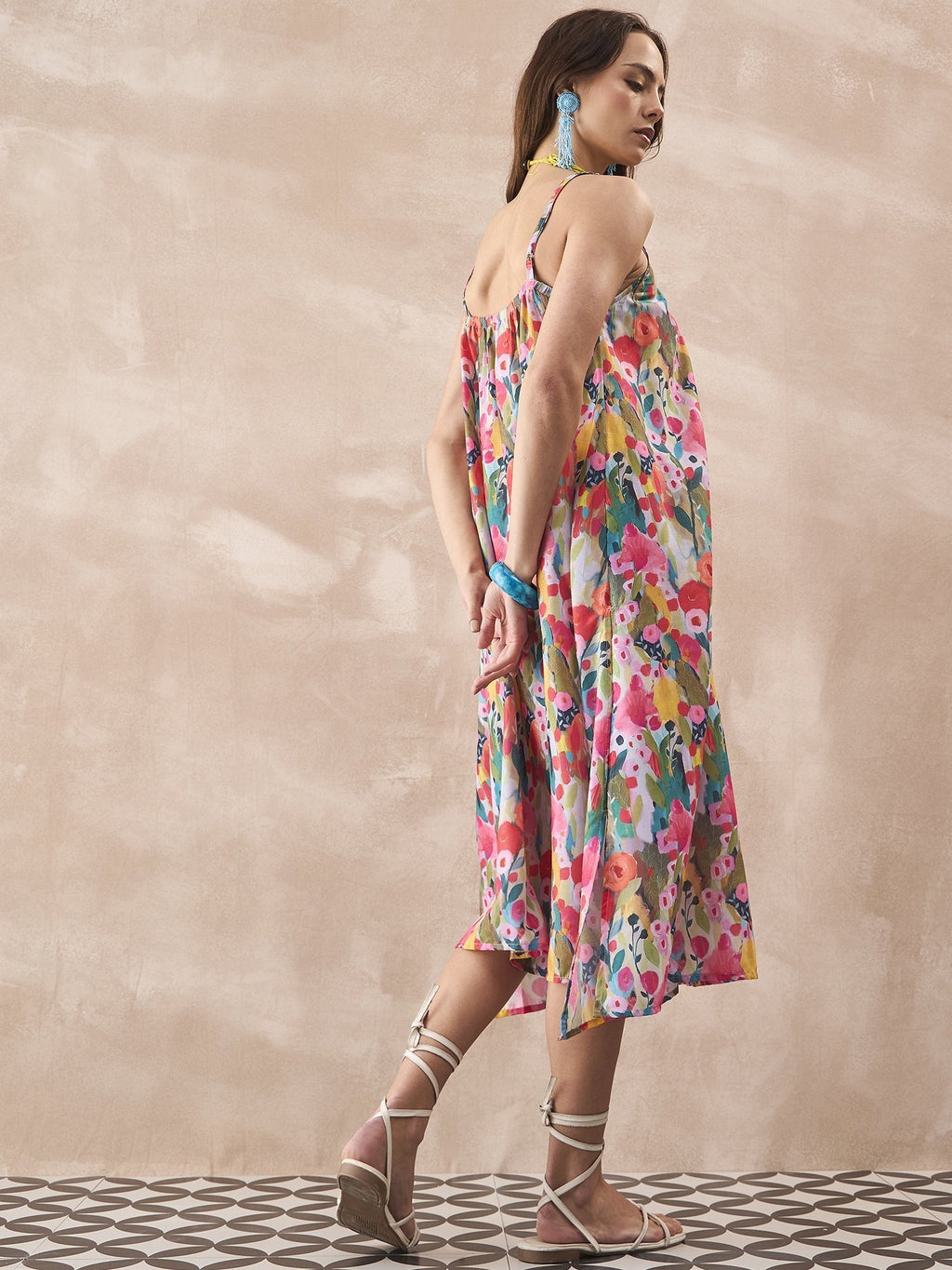 InWeave Multi Flower Strappy Dress | Grocsy