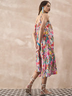 InWeave Multi Flower Strappy Dress | Grocsy