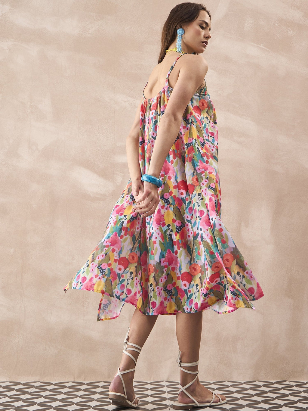 InWeave Multi Flower Strappy Dress | Grocsy