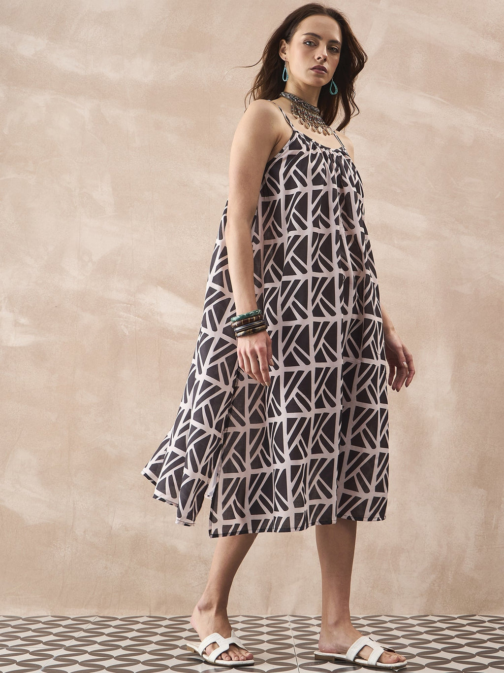 InWeave Black Ivory Strappy Dress | Grocsy