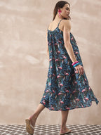 InWeave Black Swan Leaf Strappy Dress | Grocsy