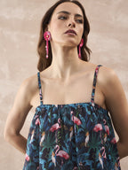 InWeave Black Swan Leaf Strappy Dress | Grocsy
