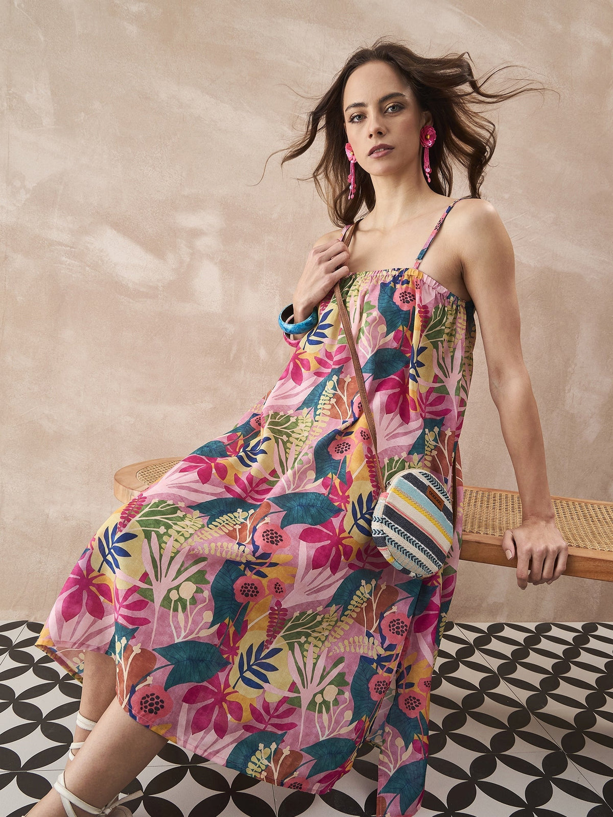 InWeave Leaf Multi Strappy Dress | Grocsy