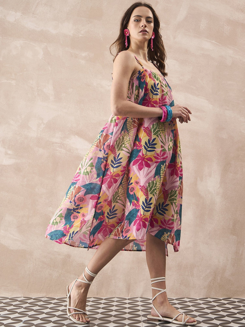 InWeave Leaf Multi Strappy Dress | Grocsy