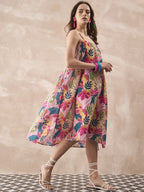 InWeave Leaf Multi Strappy Dress | Grocsy