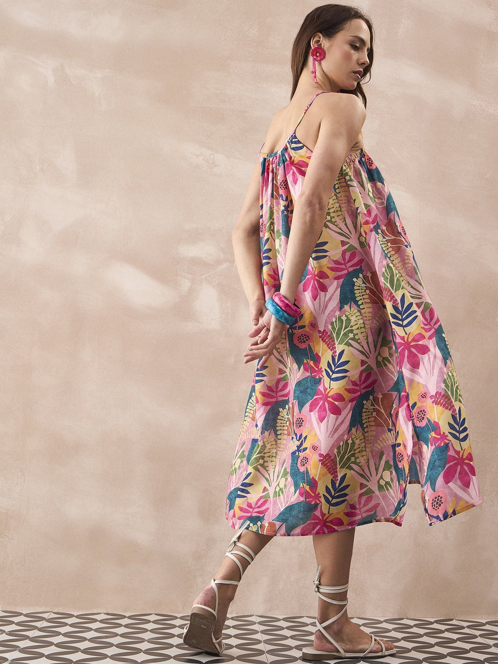 InWeave Leaf Multi Strappy Dress | Grocsy