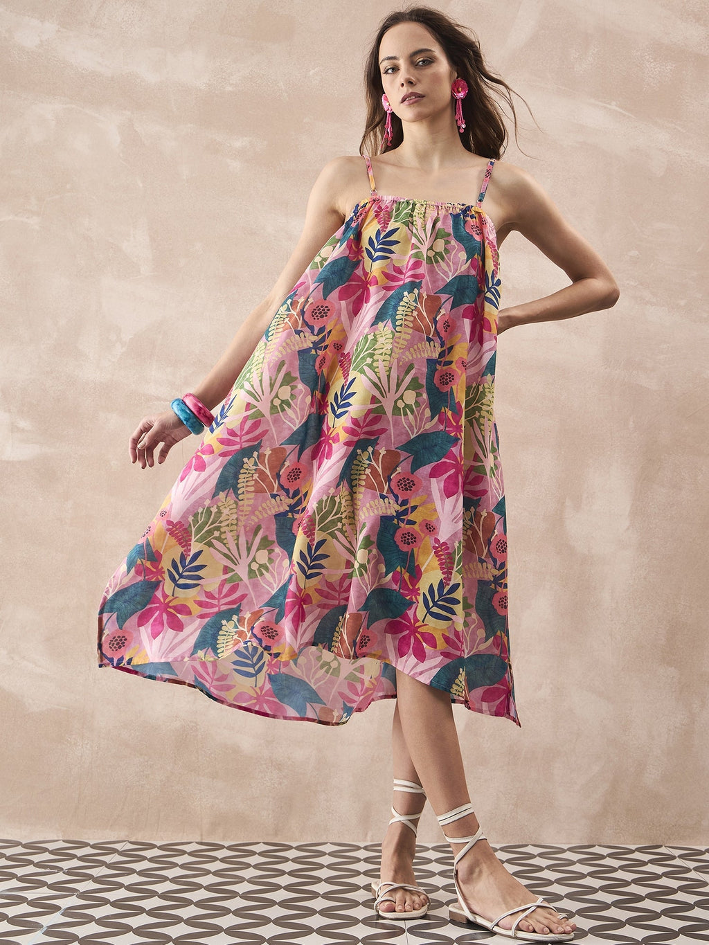 InWeave Leaf Multi Strappy Dress | Grocsy