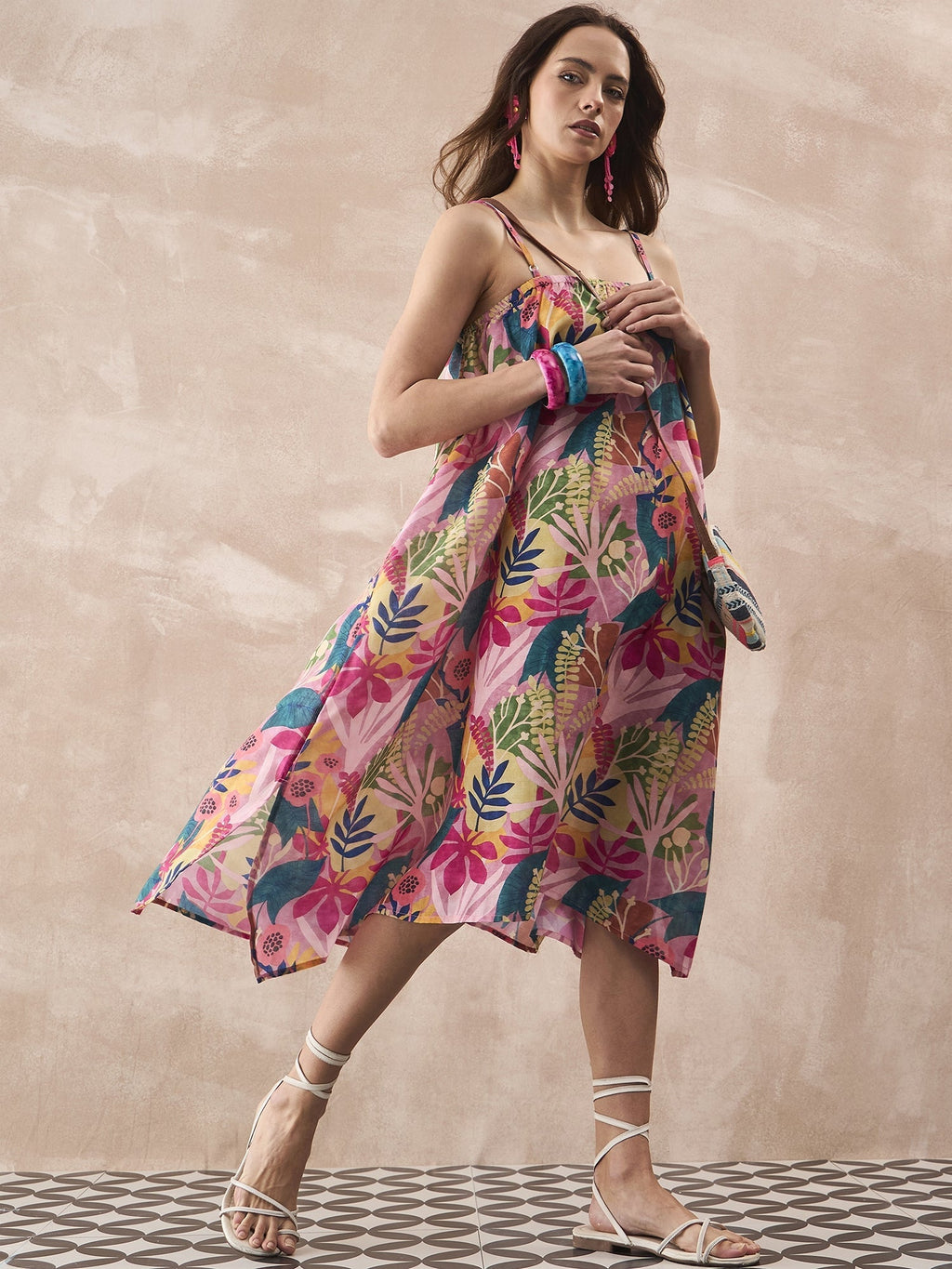 InWeave Leaf Multi Strappy Dress | Grocsy