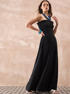 InWeave Black Solid Off Shoulder Dress | Grocsy