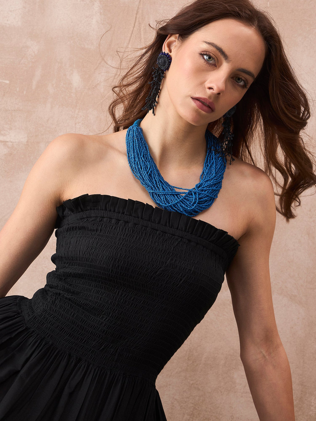 InWeave Black Solid Off Shoulder Dress | Grocsy