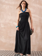 InWeave Black Solid Off Shoulder Dress | Grocsy