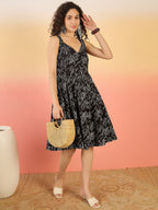 InWeave Black White Rubber Sweetheart Dress | Grocsy