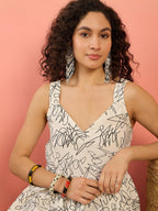 InWeave White Black Rubber Sweetheart Dress | Grocsy