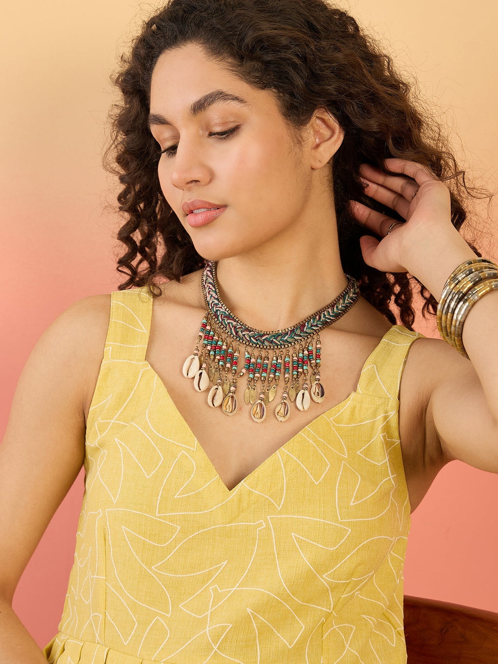 InWeave Light Yellow Rubber Sweetheart Dress | Grocsy