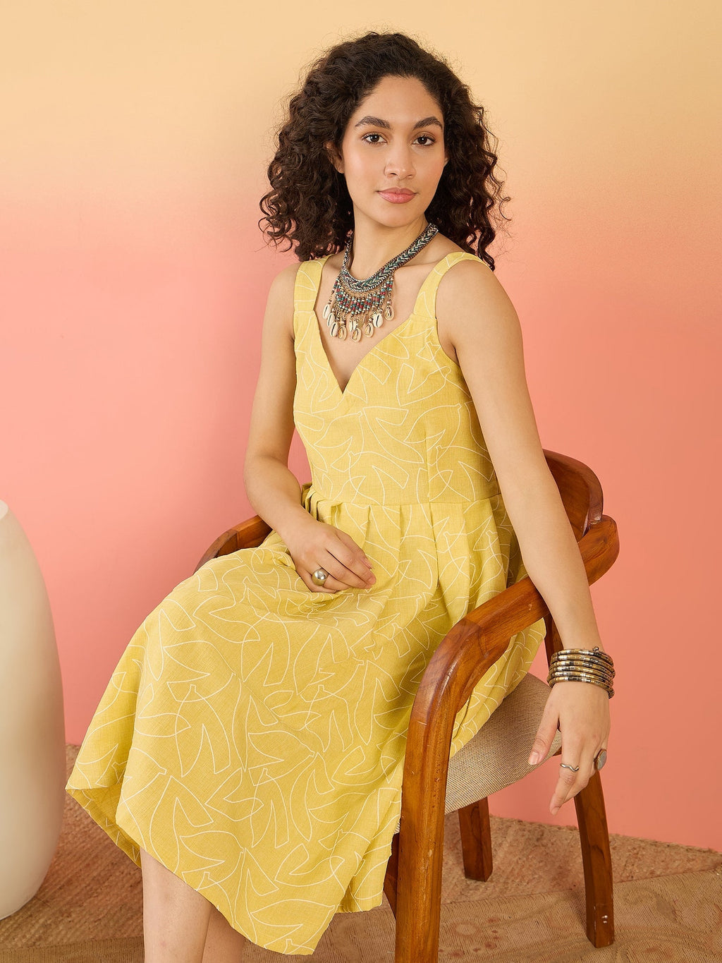 InWeave Light Yellow Rubber Sweetheart Dress | Grocsy