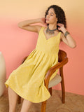 InWeave Light Yellow Rubber Sweetheart Dress | Grocsy