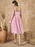 InWeave Light Pink Georgette Sweetheart Dress | Grocsy