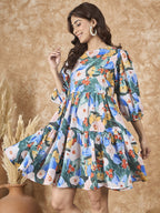 InWeave Multi Abstract Short Dress | Grocsy