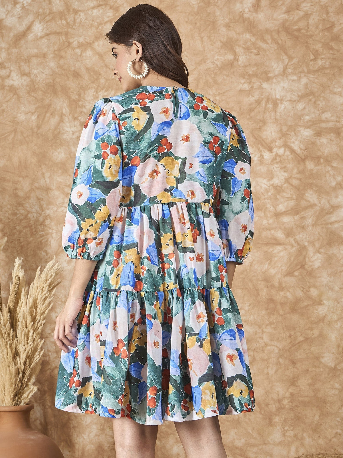 InWeave Multi Abstract Short Dress | Grocsy