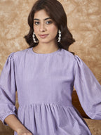 InWeave Lavender Chiffon Short Dress | Grocsy