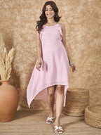 InWeave Pink Chiffon Frill Dress | Grocsy