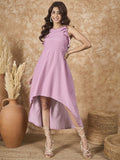 InWeave Mulberry Pink Chiffon Frill Dress | Grocsy