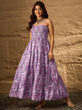 InWeave Lavender Floral Tiered Dress | Grocsy