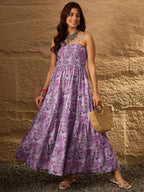 InWeave Lavender Floral Tiered Dress | Grocsy
