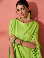 InWeave Lime Green Rayon Cowel Style Kaftan | Grocsy