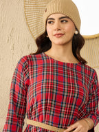 InWeave Red Green Check Dress | Grocsy