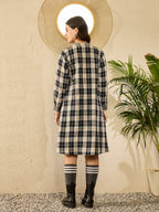 InWeave Black Beige Check Dress | Grocsy