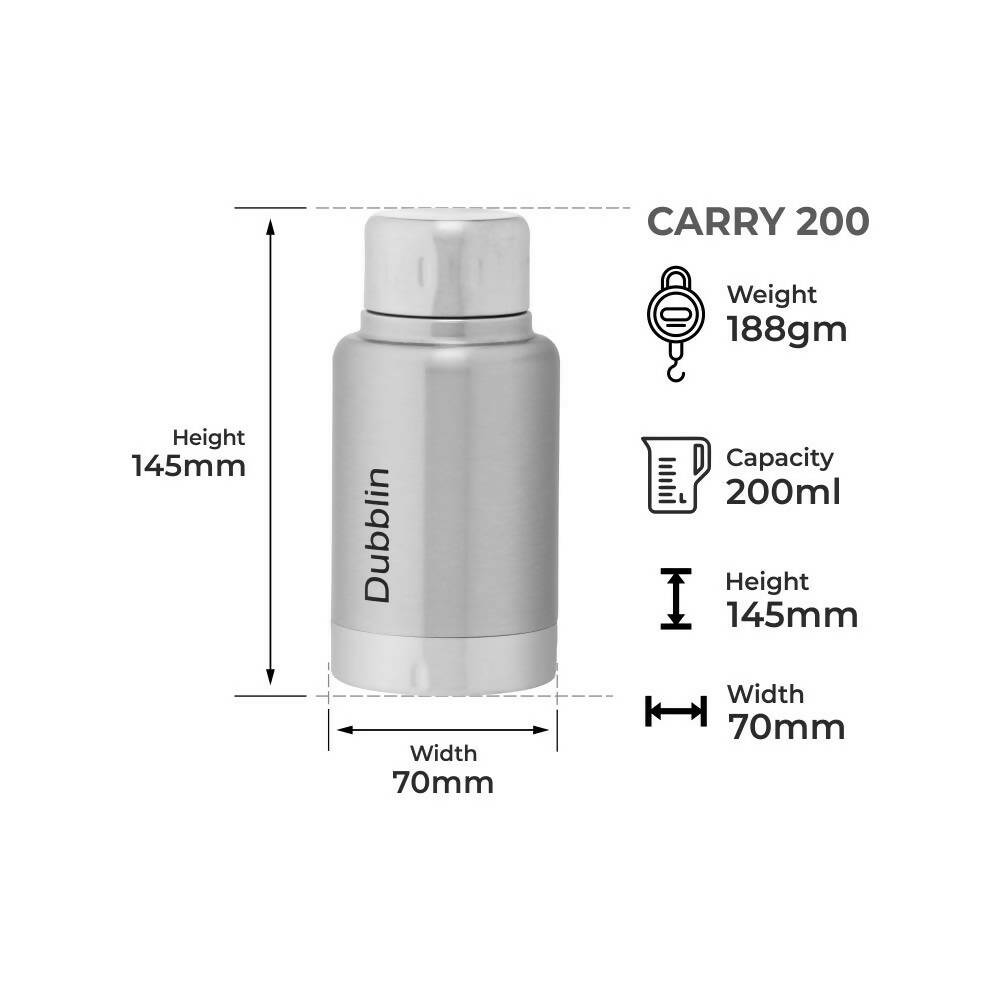 Dubblin Carry Silver Vacuum Bottle | Grocsy