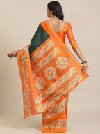 Saree Mall Green & Beige Printed Saree | Grocsy