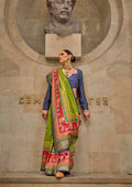 Monjolika Fashion Foil Print Ligh Green Viscose Silk Classic Saree | Grocsy