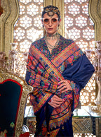 Monjolika Fashion Silk Navy blue Printed Traditional Festival Saree With Blouse | Grocsy