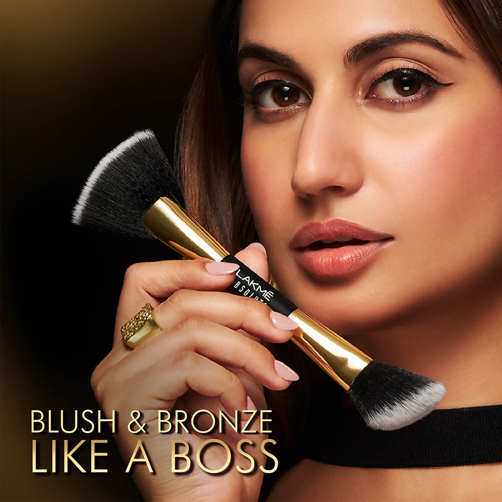 Lakme Absolute Makeup Master Tools - Dual Ended Blush And Contour Brush | Grocsy