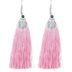 MS Fashion India Muskan Fancy Long Yarn Pink Tassel Earrings | Grocsy