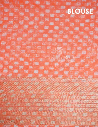 Shades of Marron And Red Creeper Print Semi Chanderi Saree By Gayathri Reddy Designer Studio | Grocsy