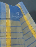 Dual Shades of Cloud Blue Pure Mangalgiri Cotton By Gayathri Reddy Designer Studio | Grocsy