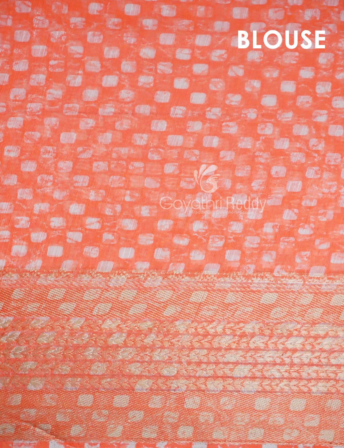 Vibrant Combination of Baby Peach and Orange with Floral Design Semi Chanderi Saree By Gayathri Reddy Designer Studio | Grocsy