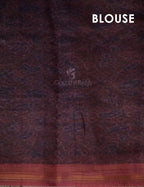 Dark Wine Colour Floral Design Semi Chanderi Saree By Gayathri Reddy Designer Studio | Grocsy
