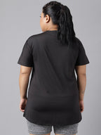 MKH Plus Size Typography Printed Dri-FIT Relaxed Fit Drop-Shoulder Sleeves Gym T-shirt | Grocsy