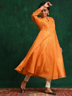 Aks Ethnic Motifs Keyhole Neck Flared Anarkali Kurta | Grocsy