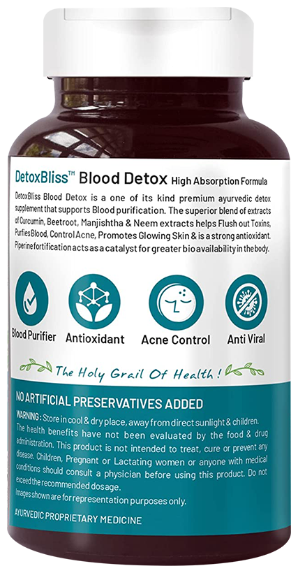 Bliss Welness Blood Detox Veg Tablet | Grocsy