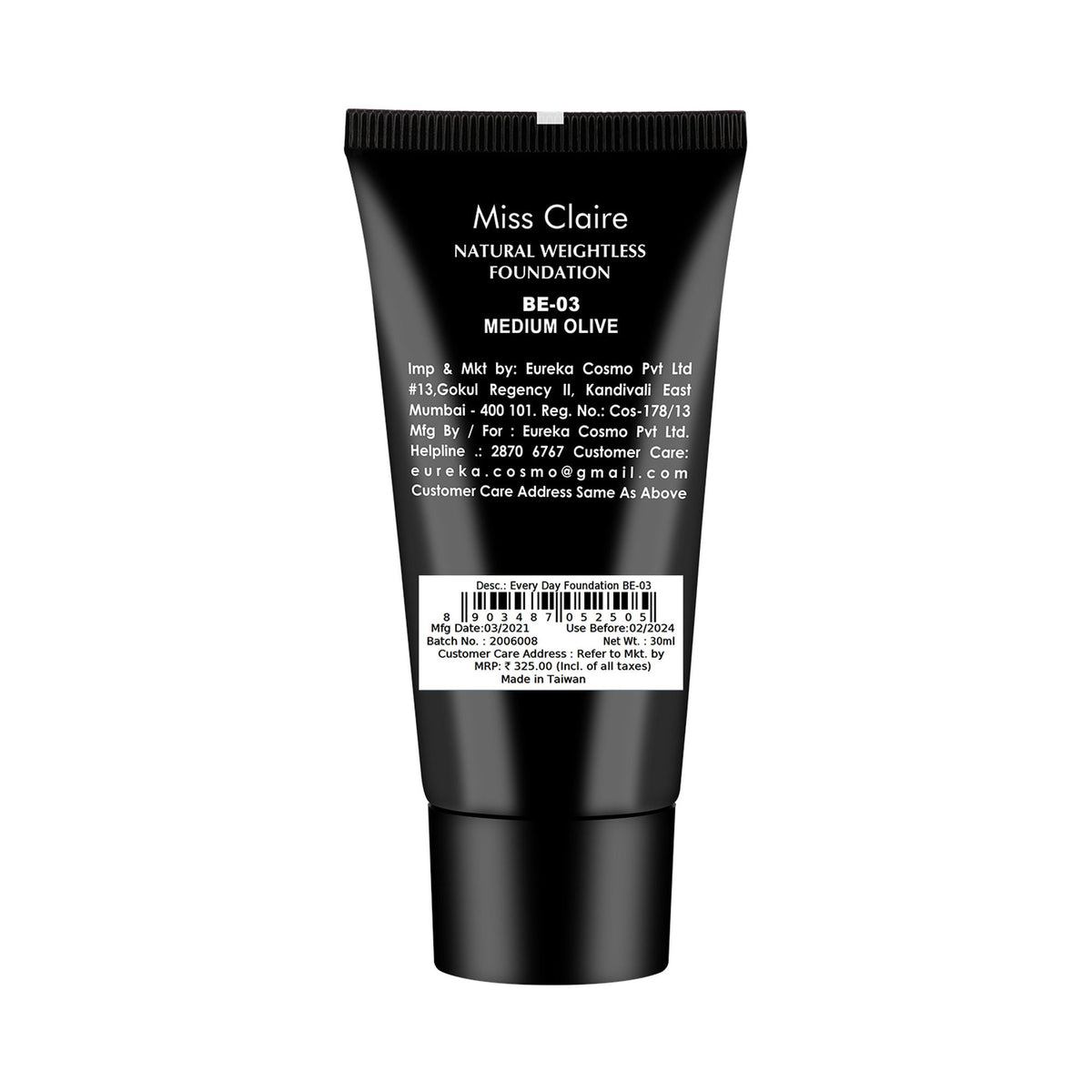 Miss Claire Everyday Foundation - Be-03 Medium Olive | Grocsy