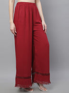 TAG 7 Women Hem Design Flared Ethnic Palazzos | Grocsy