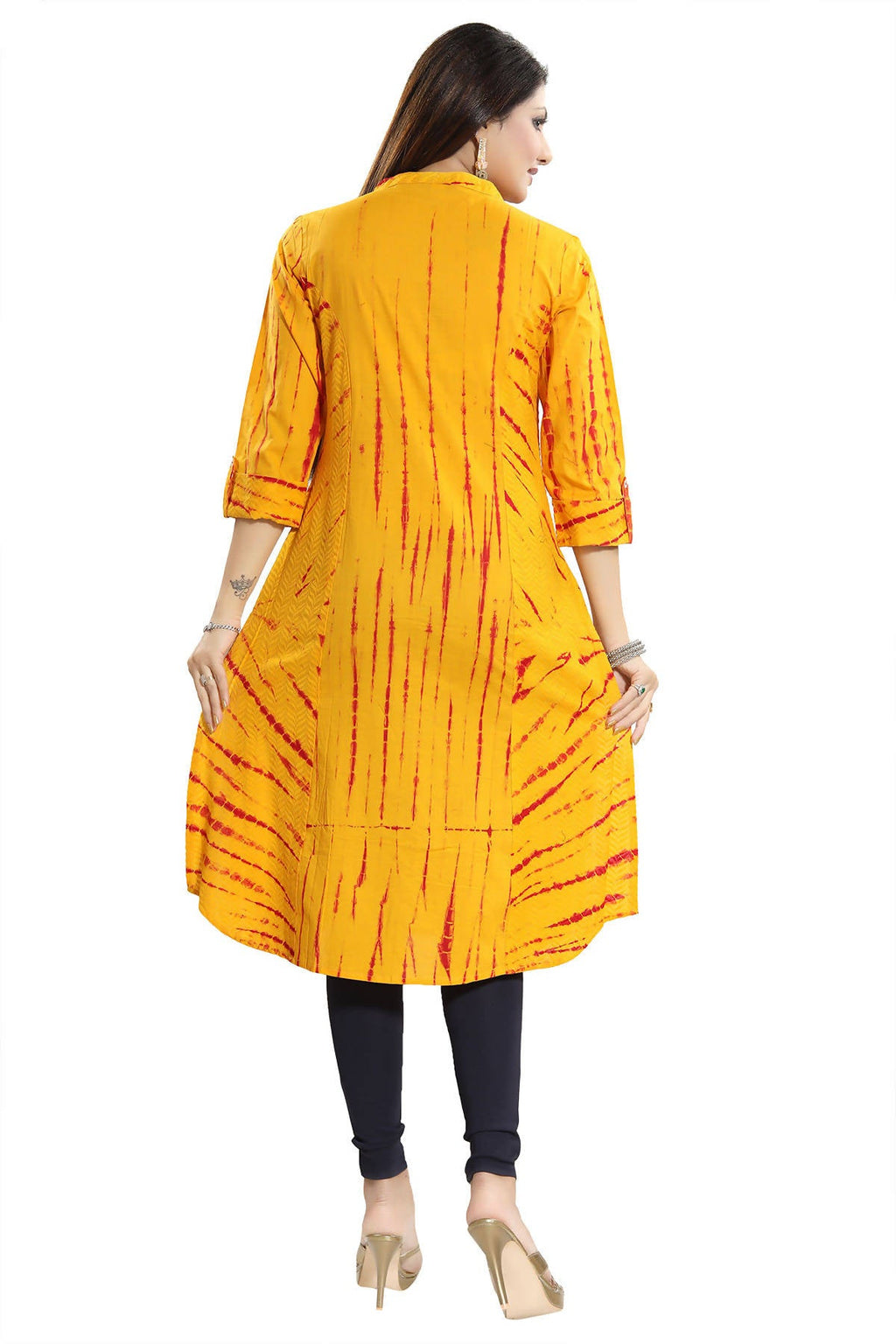 Snehal Creations Yellow Cotton Chikan Embroidery Tunic | Grocsy
